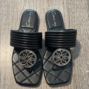 Circus by Sam‎ Edelman Black Quilted Slide Sandals Size 8